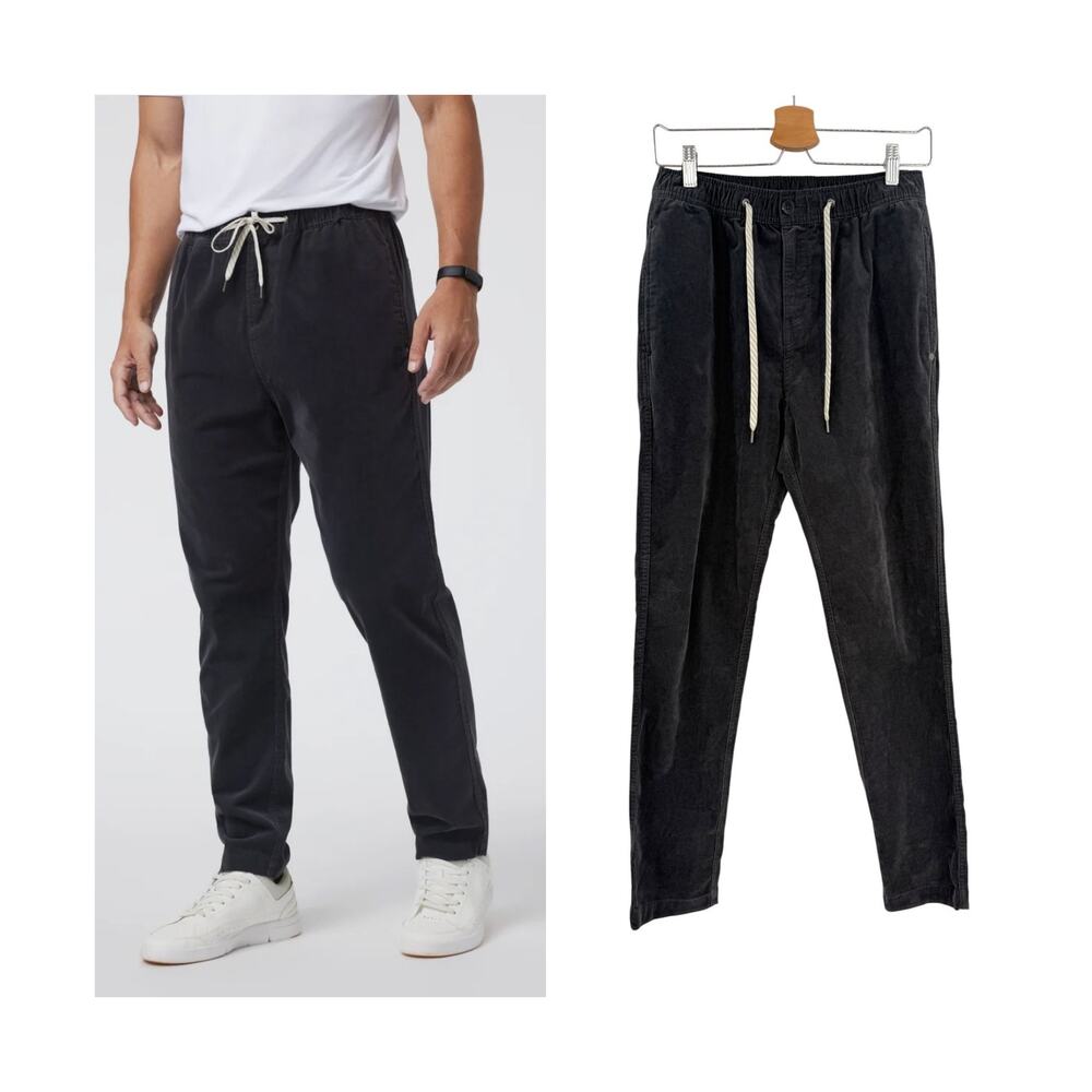 Vuori Optimist Corduroy Drawstring Stretch Pants Charcoal Gray Size Small